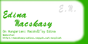 edina macskasy business card